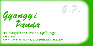 gyongyi panda business card